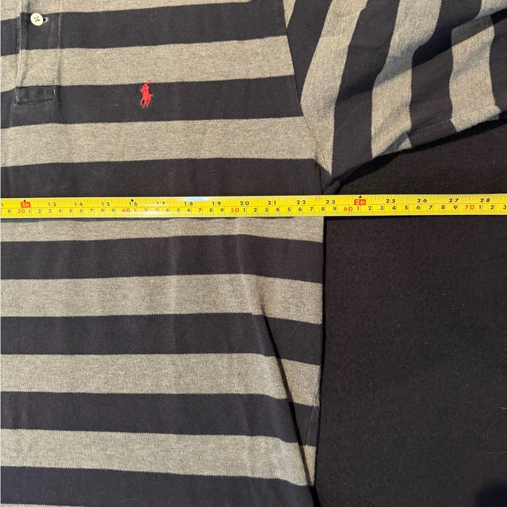 Ralph Lauren Polo Sport 90s Long Sleeve Rugby Stripe Red Pony Mens XL - Picture 4 of 6